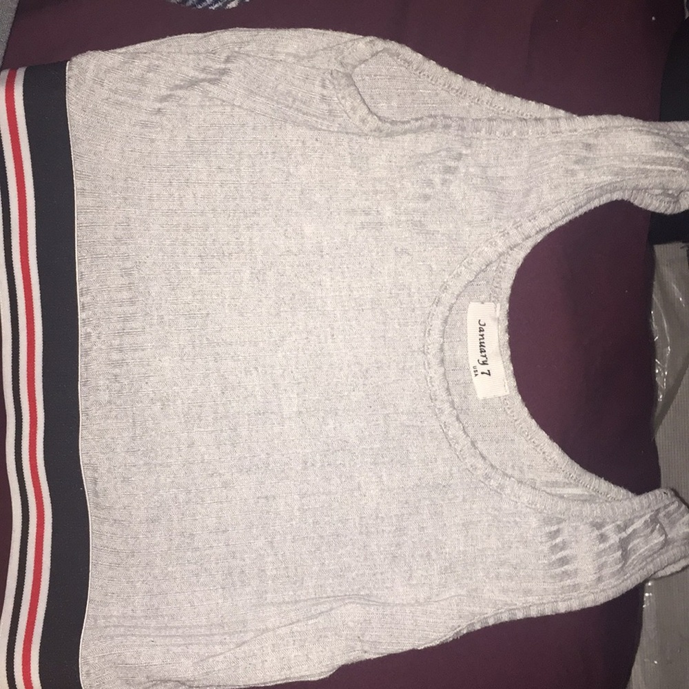 Gray crop top